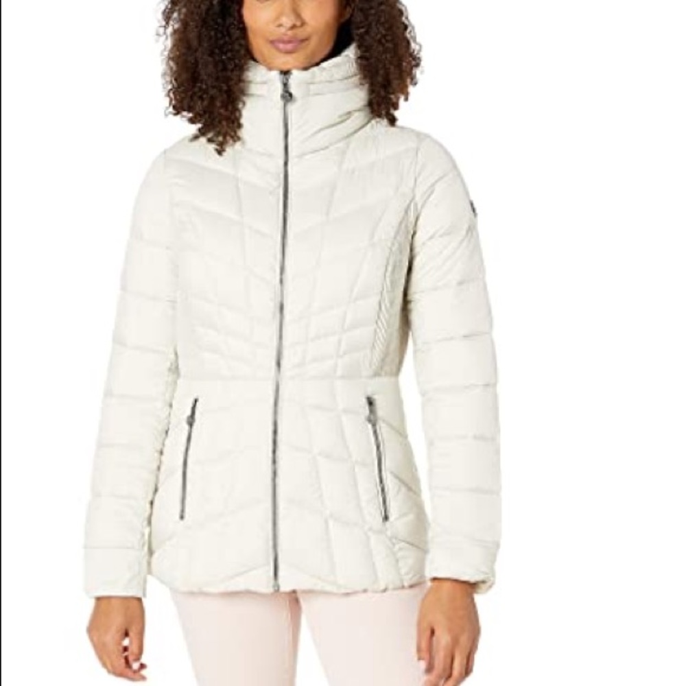 NWT Bernardo Packable Puffer Jacket Coat Cream XS